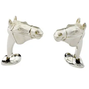 Deakin & Francis Cufflinks Sterling Silver Horse Head Cufflinks