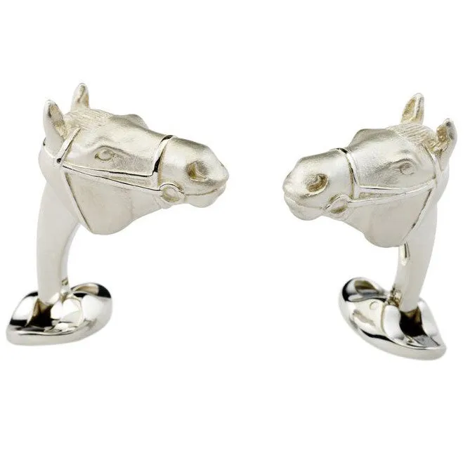 Deakin & Francis Cufflinks Sterling Silver Horse Head Cufflinks
