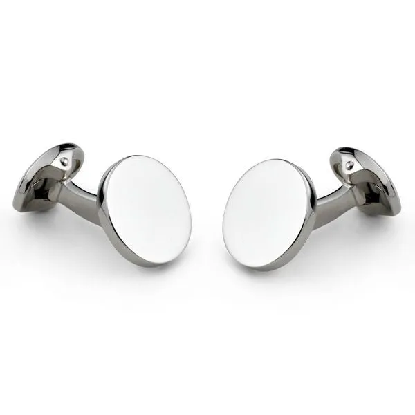 Deakin & Francis Cufflinks Sterling Silver Plain Round