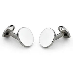 Deakin & Francis Cufflinks Sterling Silver Plain Round
