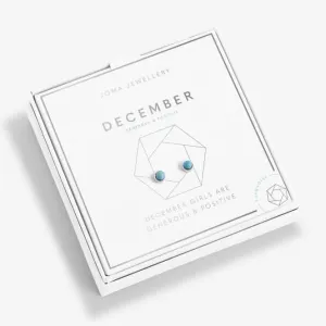 December Birthstone Boxed Earrings 5539