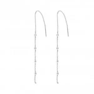 Dew Silver Extensive Chain with Cubic Zirconia Drop Earrings 58287CZ027