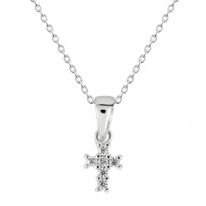 Dew Sterling Silver Dinky Cross Cubic Zirconia Pendant 98352CZ