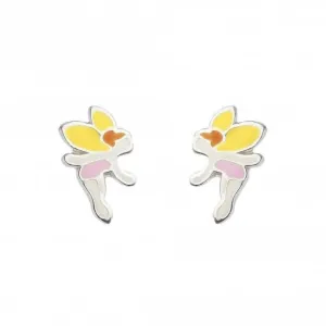 Dew Sterling Silver Dinky Enamel Fairy Stud Earrings 3552ME