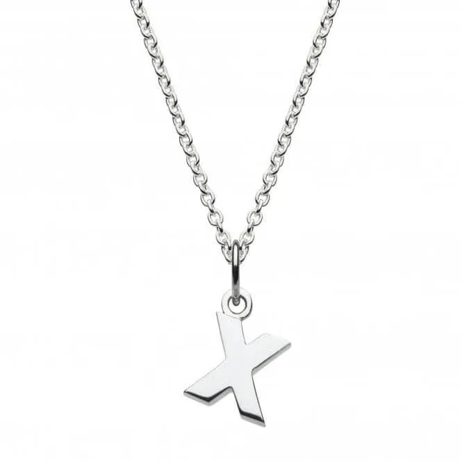 Dew Sterling Silver Dinky X Initial Pendant 9092HPX