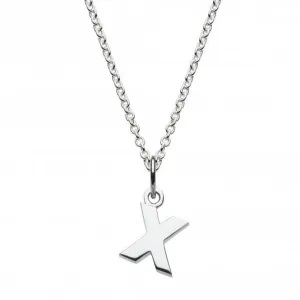 Dew Sterling Silver Dinky X Initial Pendant 9092HPX