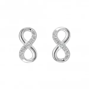 Dew Sterling Silver Infinity Cubic Zirconia Stud Earrings 3517CZ027