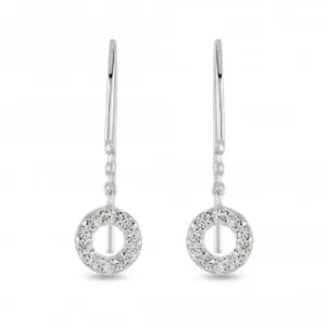 Dew Sterling Silver Open Cubic Zirconia Mini Circle Drop Earrings 5547CZ027