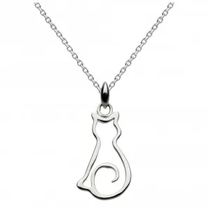 Dew Sterling Silver Pussy Cat Pendant 9046HP014