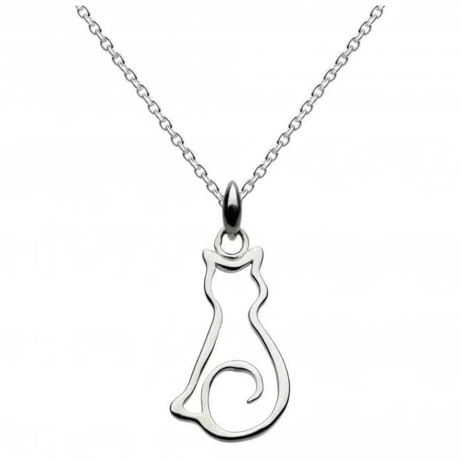 Dew Sterling Silver Pussy Cat Pendant 9046HP014