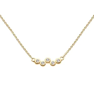 Dew Zirconia Gold Plate Scatter 18" Necklace 9711GCZ