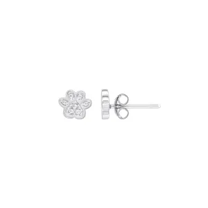 Dew Zirconia Paw Print Studs 37738CZ