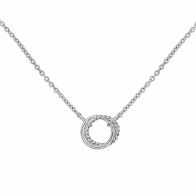 Dew Double Open Circle Rope Twist 18" Necklace 95532HP