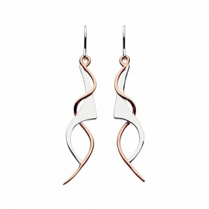 Dew Silver Genevieve with Rose Gold Plate Drop Earrings 60W3RG013