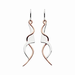 Dew Silver Genevieve with Rose Gold Plate Drop Earrings 60W3RG013