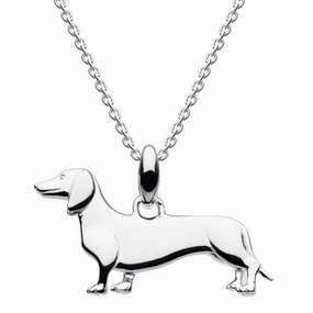 Dew Sterling Silver 3D Sausage Dog Pendant 9658HP021