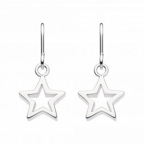 Dew Sterling Silver Chunky Star Drop Earrings 58010HP027