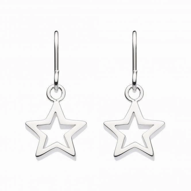 Dew Sterling Silver Chunky Star Drop Earrings 58010HP027