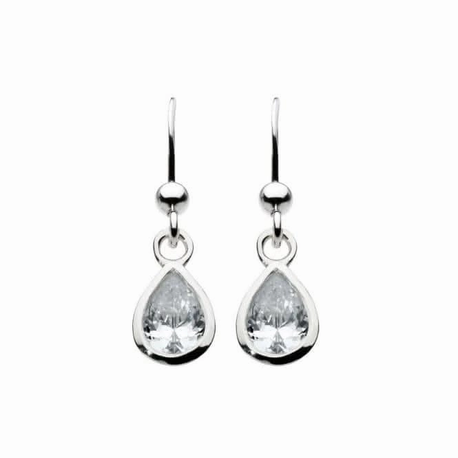 Dew Sterling Silver Cubic Zirconia Tear Stone Drop Earrings 5031CZ