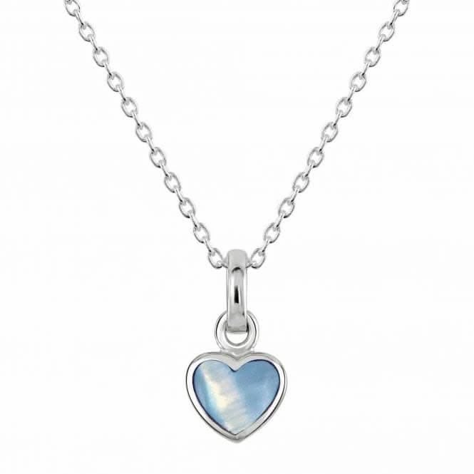 Dew Sterling Silver Dinky Blue Mother of Pearl Heart Pendant 90632BMP
