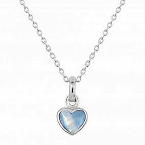 Dew Sterling Silver Dinky Blue Mother of Pearl Heart Pendant 90632BMP