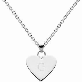 Dew Sterling Silver Dinky Heart Alphabet Pendant 9091HPG013