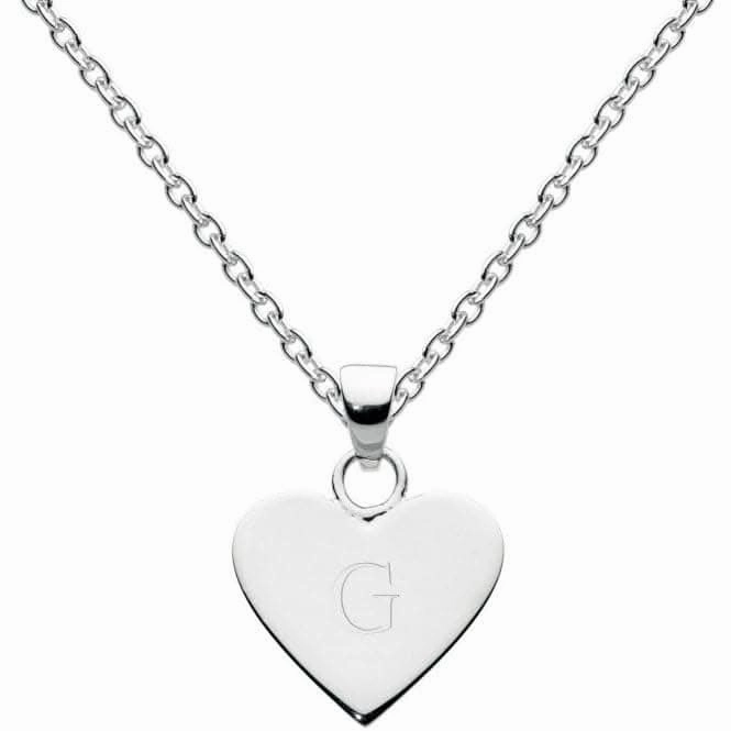 Dew Sterling Silver Dinky Heart Alphabet Pendant 9091HPG013