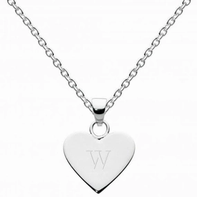 Dew Sterling Silver Dinky Heart Alphabet Pendant 9091HPW