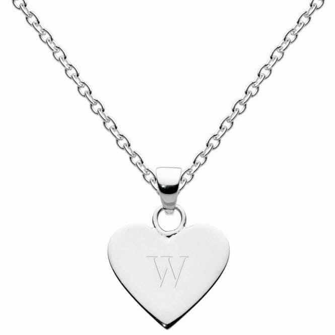Dew Sterling Silver Dinky Heart Alphabet Pendant 9091HPW