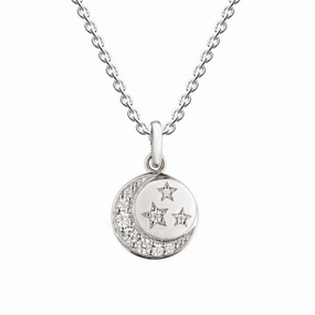 Disk with Moon and Stars Zirconia Pendant 9442CZ