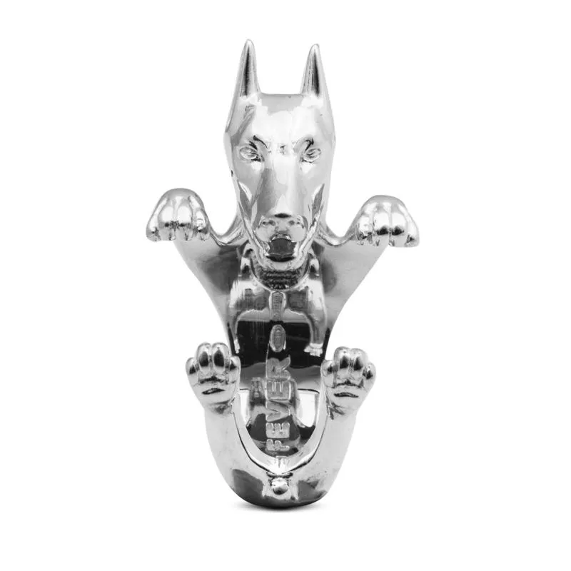 Dog Fever Sterling Silver Doberman Hug Ring