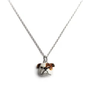 Dog Fever Sterling Silver Enamelled English Bulldog Muzzle Necklace