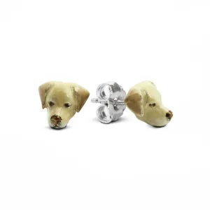 Dog Fever Sterling Silver Enamelled Labrador Retriever Muzzle Earrings D