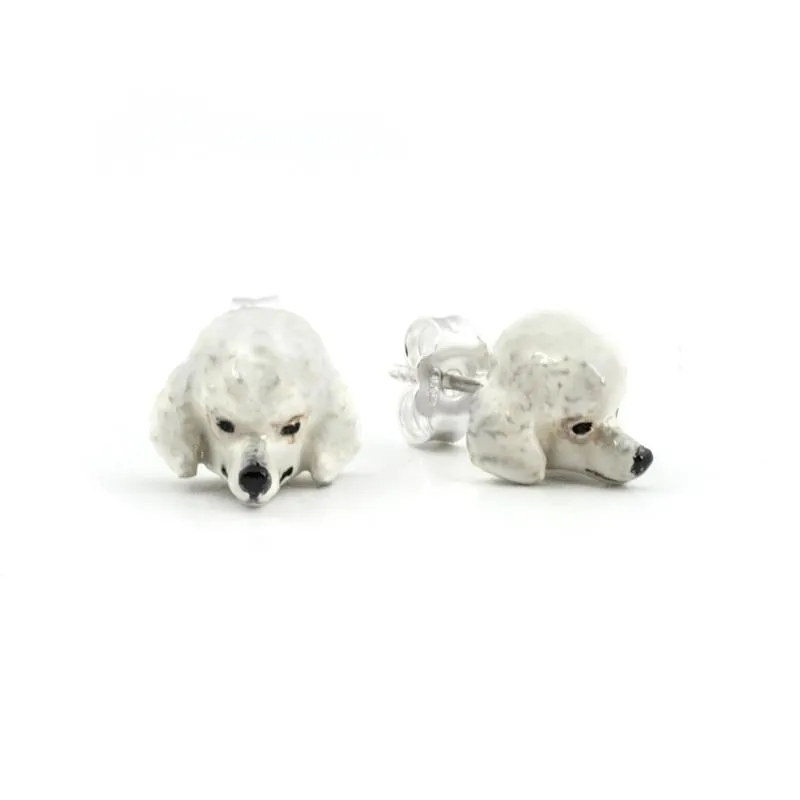 Dog Fever Sterling Silver Enamelled Poodle Muzzle Earrings