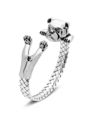 Dog Fever Sterling Silver English Bulldog Hug Bracelet