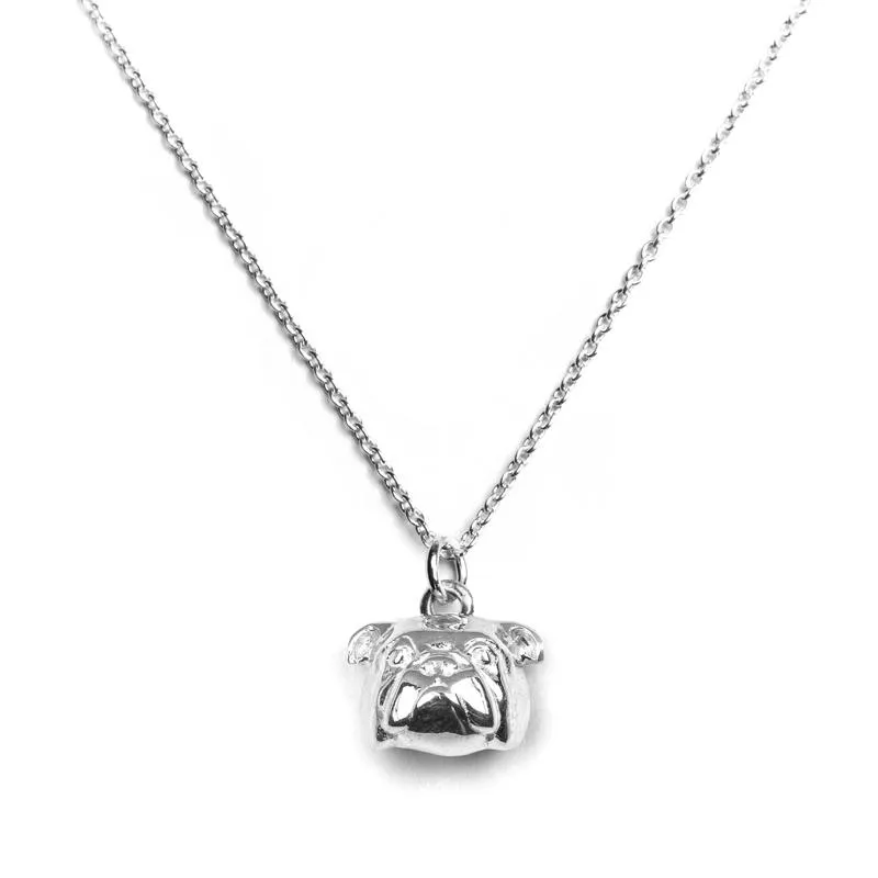 Dog Fever Sterling Silver English Bulldog Muzzle Necklace