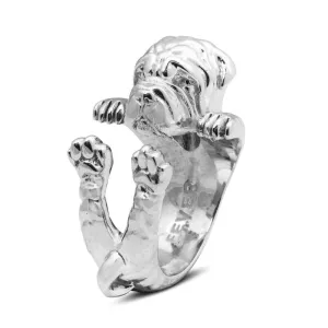 Dog Fever Sterling Silver Shar Pei Hug Ring