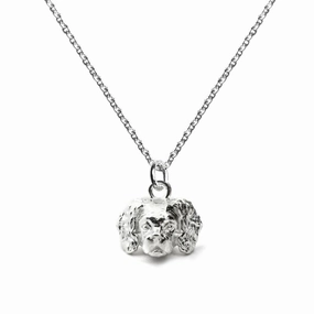 Dog Fever Sterling Silver Cavalier King Charles Spaniel Muzzle Necklace