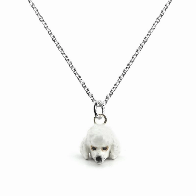 Dog Fever Sterling Silver Enamelled Poodle Muzzle Necklace