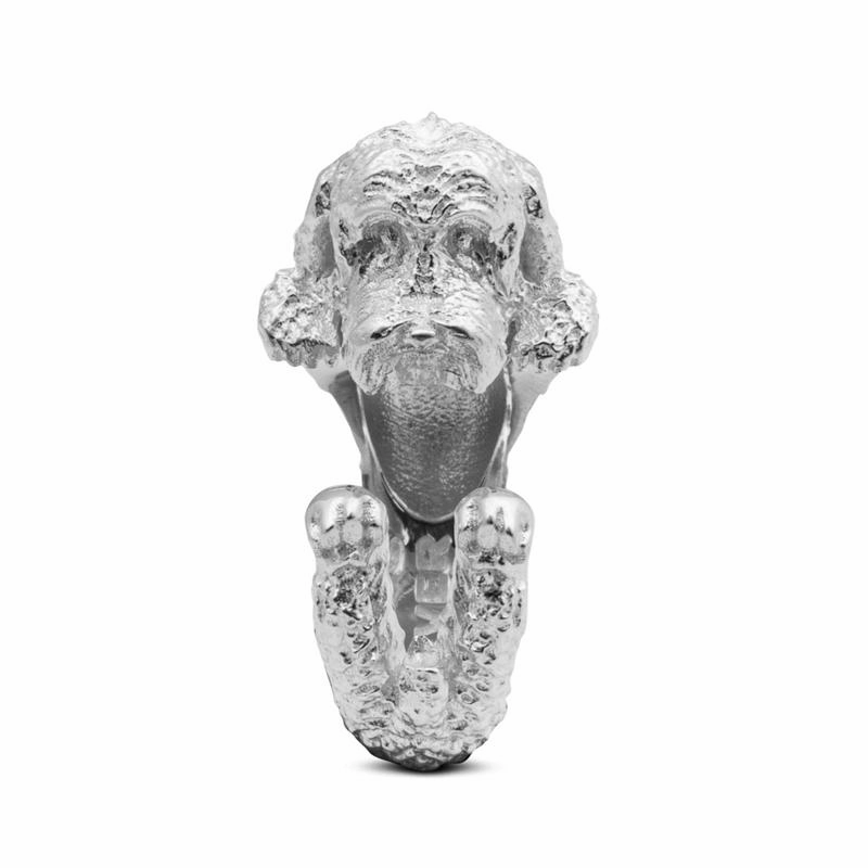 Dog Fever Sterling Silver Labradoodle Hug ring D