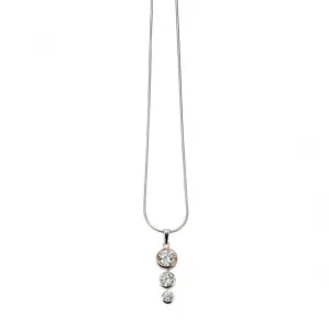 Elements Rose Gold Plated Triple CZ Drop Pendant P4167C
