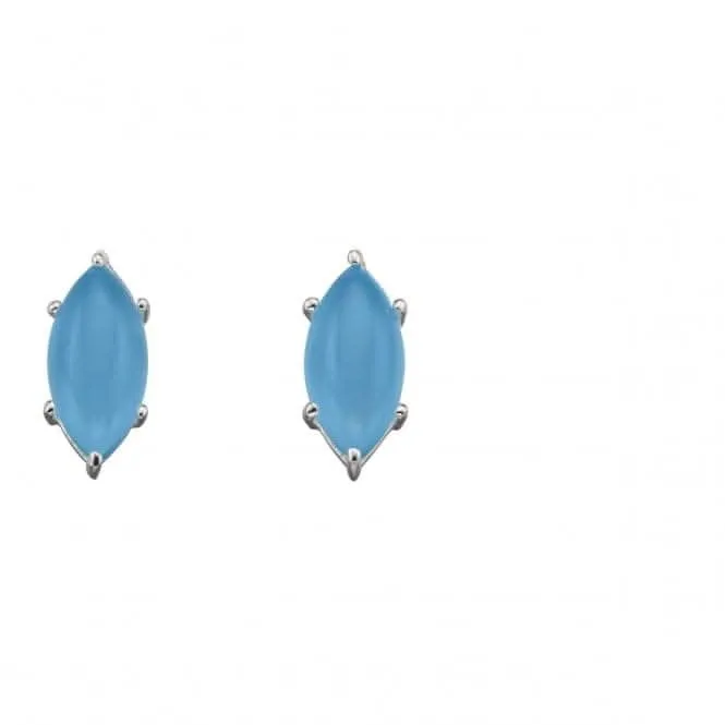Elements Silver Marquise Cab Blue Chalcedony Earrings E5701T