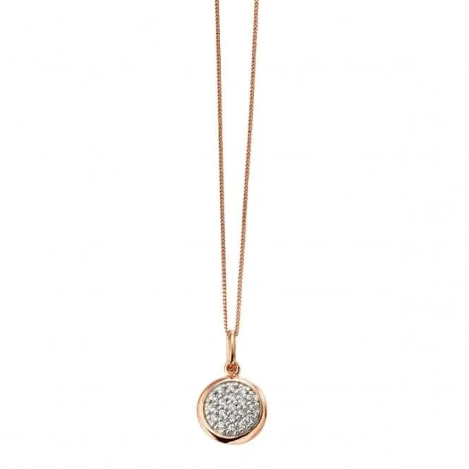 Elements Silver Pave Zirconia Circle Pendant P4413C