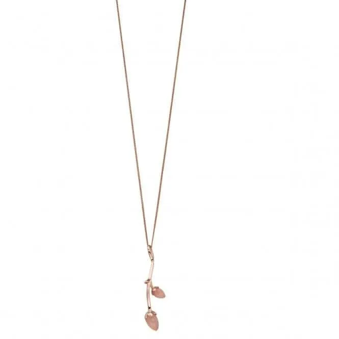 Elements Silver Rose Gold Plate Rose Bud Pendant P4546P