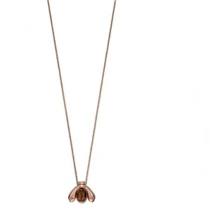 Elements Silver Rose Gold Plated Silver Smoky Quartz Bug Pendant P4677Y