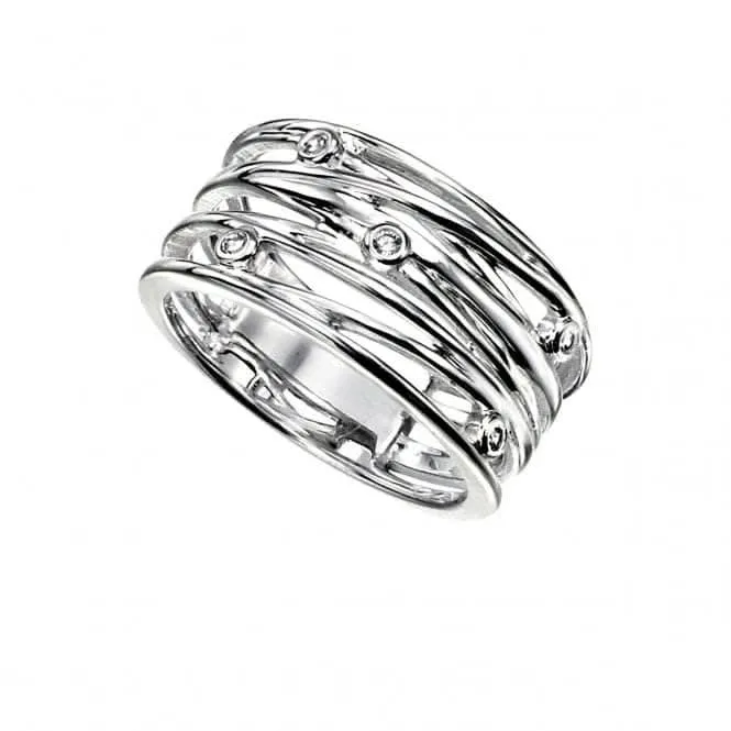 Elements Silver Wrapped Wire Style Ring With CZ R2885CZ360