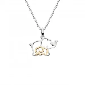 Elephant and Baby with Gold Plate Pendant 9364GD