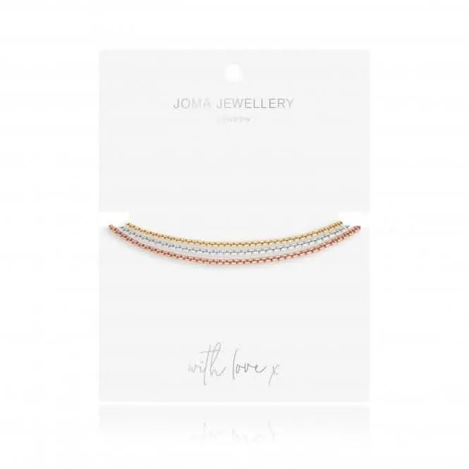 Ella Multi Chain Gold Silver Rose Gold 18cm   3cm Extender Bracelet 4473