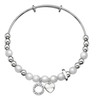 Emozioni Bangle White Mother of Pearl Silver