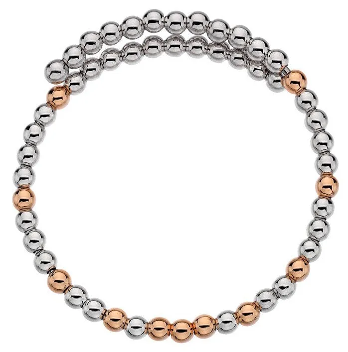 Emozioni Bangle Wrap Silver & Rose Gold